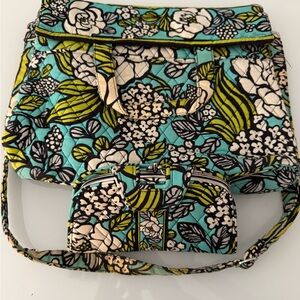Vera Bradley Women's Island Blooms crossbody and awesome wallet set.